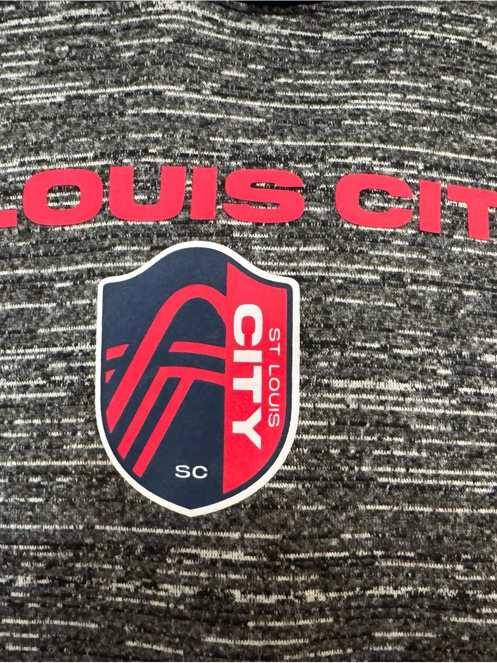 Fanatics St. Louis City Heather Gray Crewneck with Navy and Red Accents